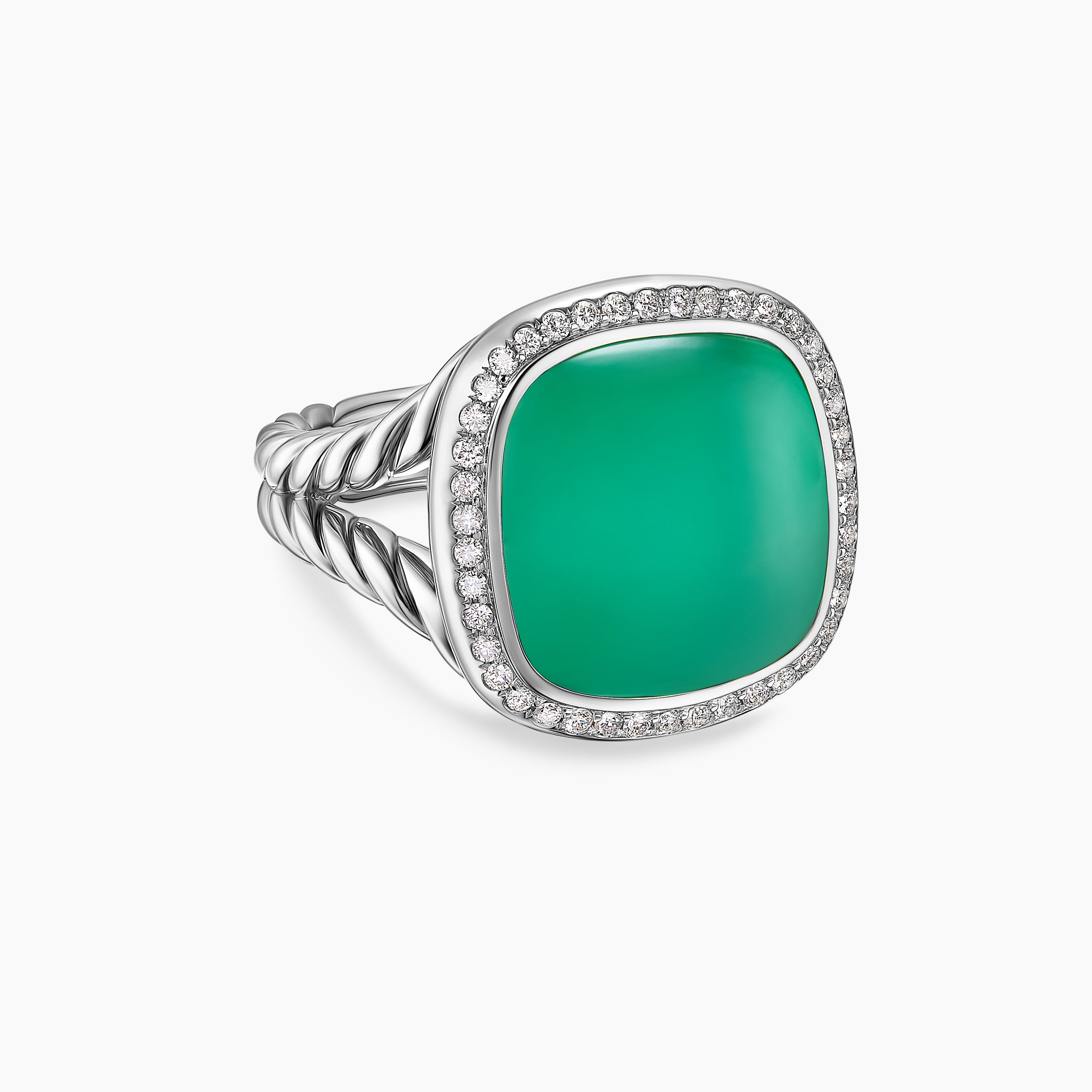 Womens Albion Ring in Sterling Silver with Diamonds, 15mm