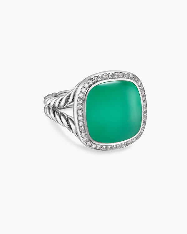 Albion Ring in Sterling Silver with Diamonds, 15mm