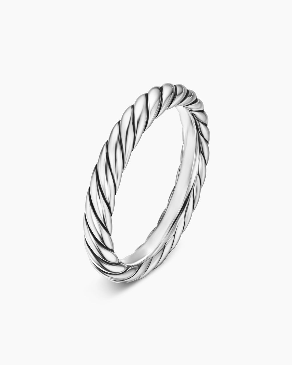 Anneau Cable en argent sterling, 3,4 mm femmes