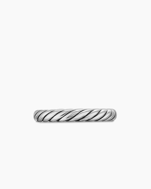 Womens Cable Band Ring in Sterling Silver, 3.4mm