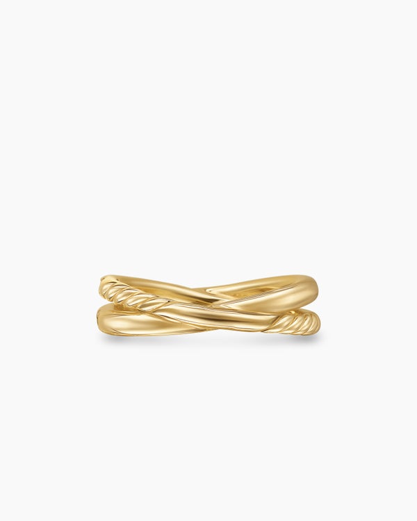 Pavé Crossover Ring in 18K Yellow Gold with Diamonds, 6mm