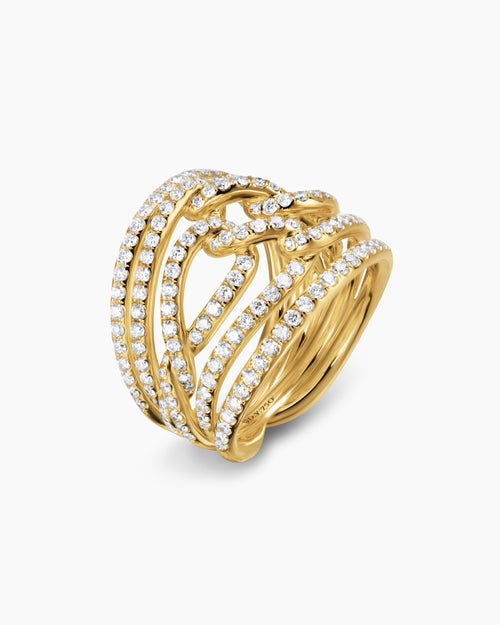 Womens Wisteria Dome Ring in 18K Yellow Gold with Diamonds, 19.3mm