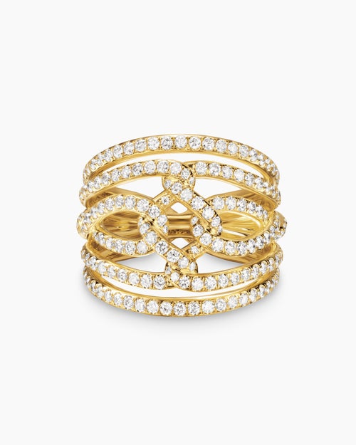 Womens Wisteria Dome Ring in 18K Yellow Gold with Diamonds, 19.3mm