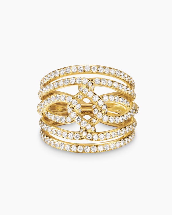 Wisteria Dome Ring in 18K Yellow Gold with Diamonds, 19.3mm