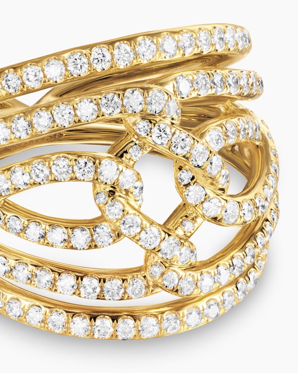 Wisteria Dome Ring in 18K Yellow Gold with Diamonds, 19.3mm