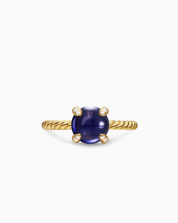 Petite Chatelaine Ring in 18K Yellow Gold with Diamonds, 8mm