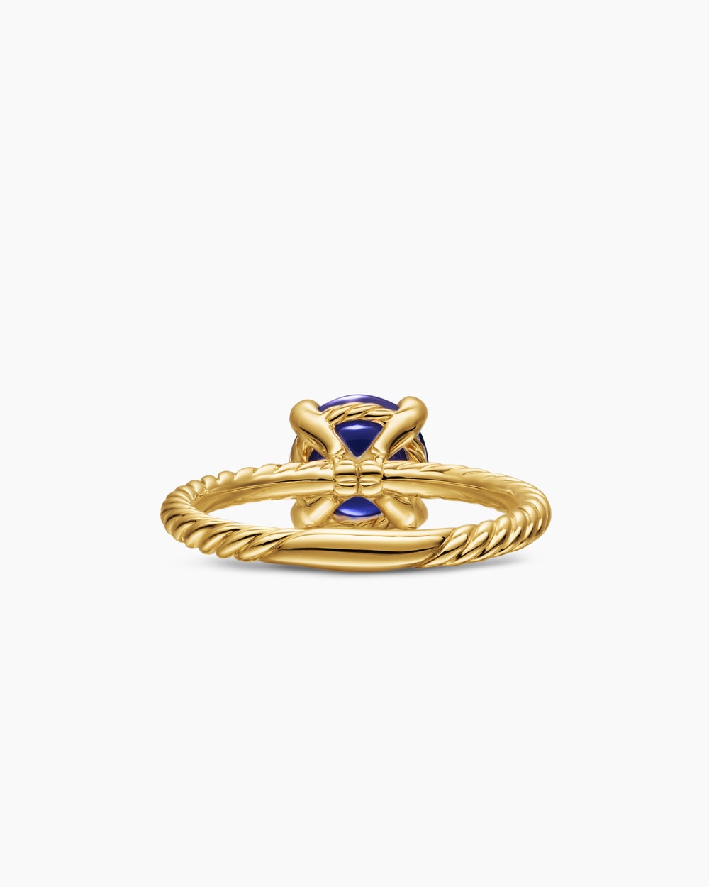 Womens Petite Chatelaine Ring in 18K Yellow Gold with Diamonds, 8mm