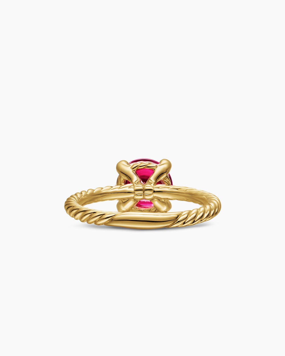 Womens Petite Chatelaine Ring in 18K Yellow Gold with Diamonds, 8mm