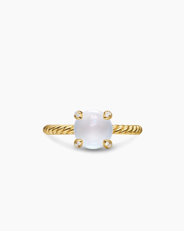 Petite Chatelaine Ring in 18K Yellow Gold with Diamonds, 8mm