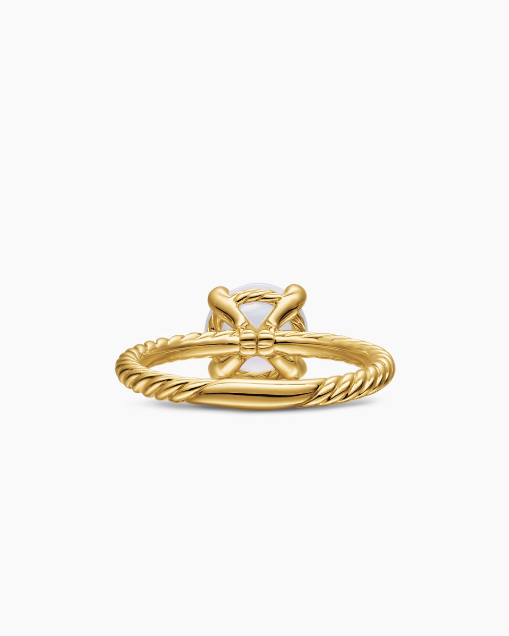 Womens Petite Chatelaine Ring in 18K Yellow Gold with Diamonds, 8mm