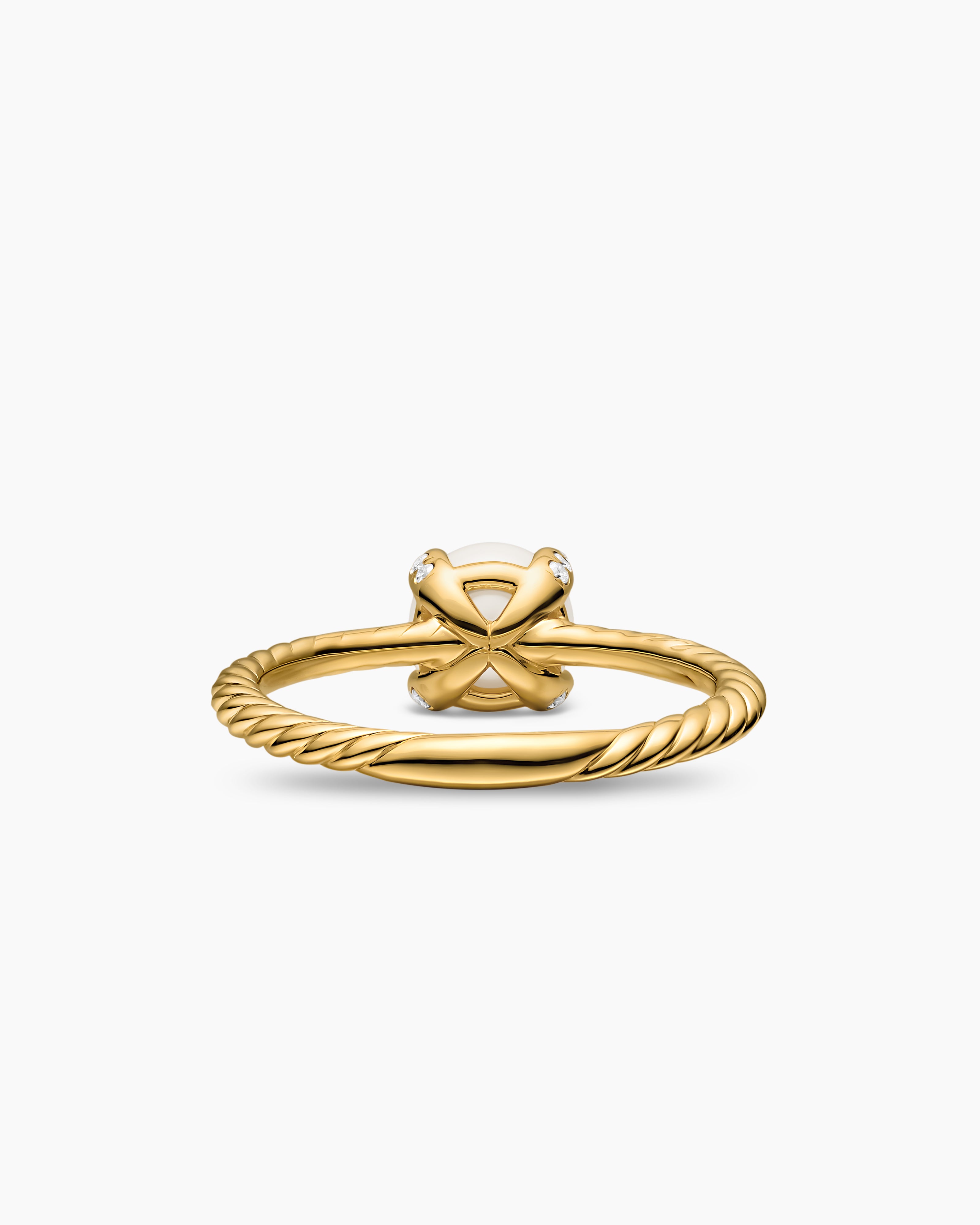 Pearl Classics Ring in 18K Yellow Gold with Diamonds, 2mm | David