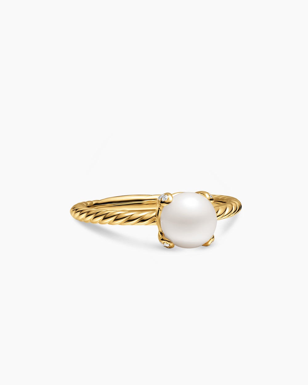 Bague classique avec perle en or jaune 18 carats avec diamants, 2 mm femmes