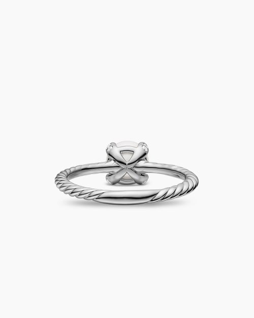 Womens Pearl Classics Ring in Sterling Silver with Diamonds, 2mm