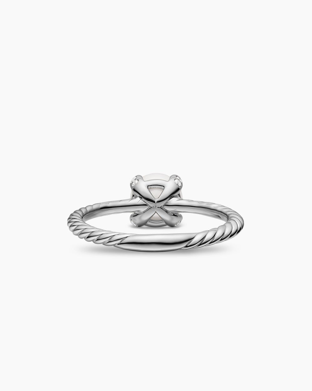 Bague classique avec perle en argent sterling avec diamants, 2 mm femmes