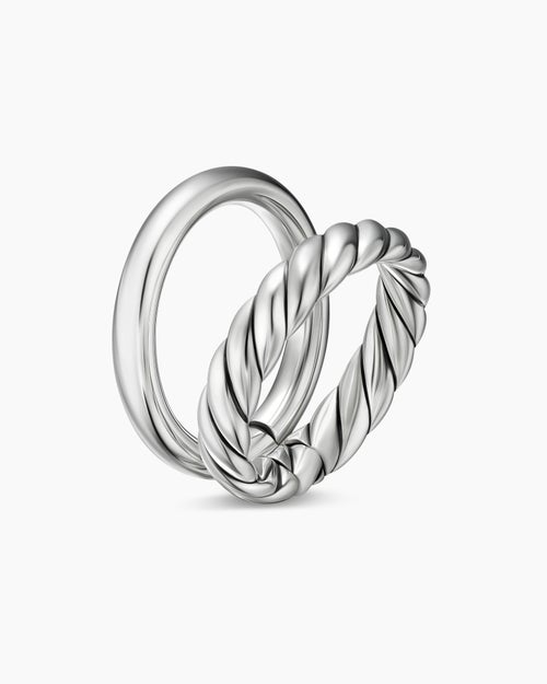 Womens DY Mercer Two Row Ring in Sterling Silver, 8mm