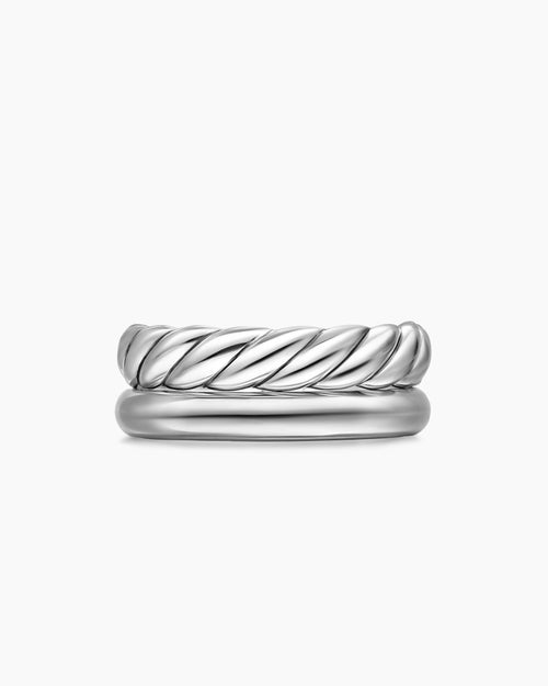 Womens DY Mercer Two Row Ring in Sterling Silver, 8mm