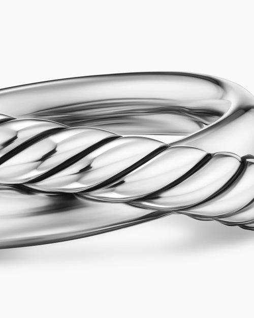 Womens Crossover Two Row Ring in Sterling Silver, 7.4mm