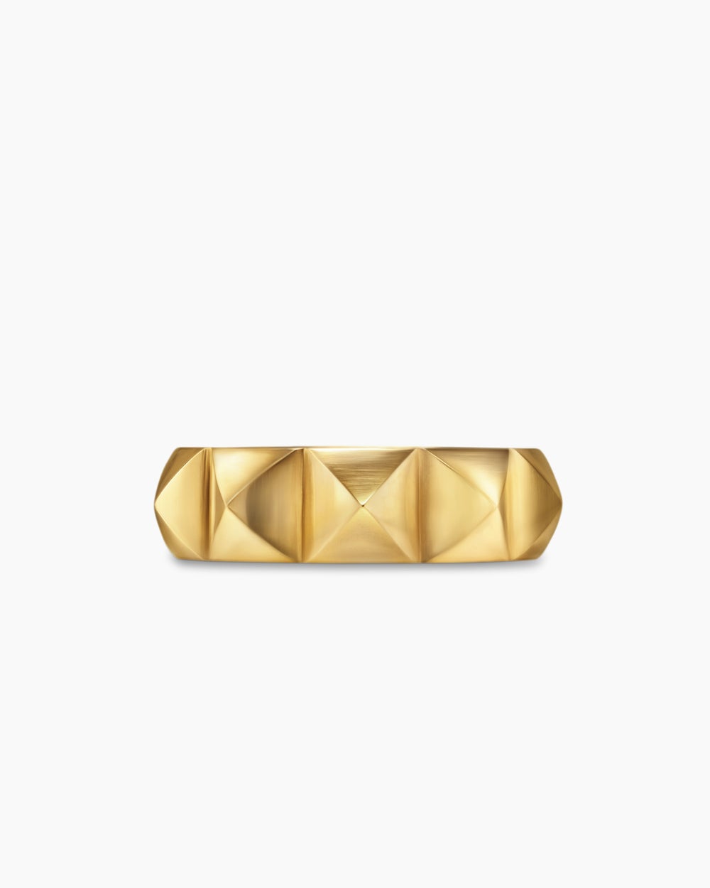 Womens Pyramid Band Ring in 18ct Yellow Gold, 6.5mm