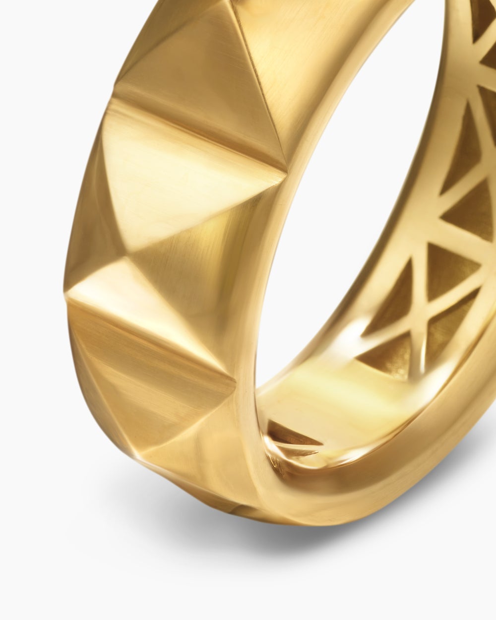 Womens Pyramid Band Ring in 18ct Yellow Gold, 6.5mm
