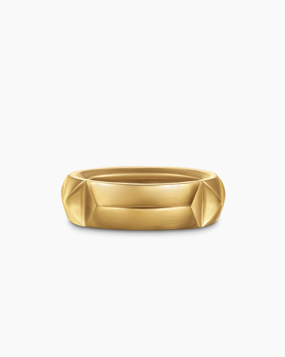 Womens Pyramid Band Ring in 18ct Yellow Gold, 6.5mm