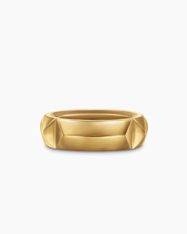 Pyramid Band Ring in 18K Yellow Gold, 6.5mm