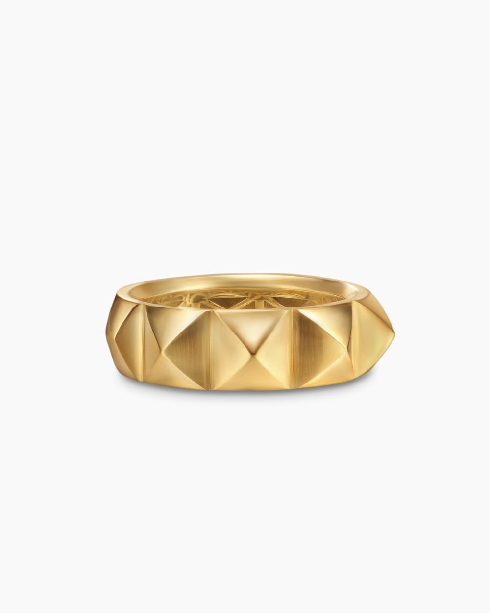 Womens Pyramid Band Ring in 18ct Yellow Gold, 6.5mm