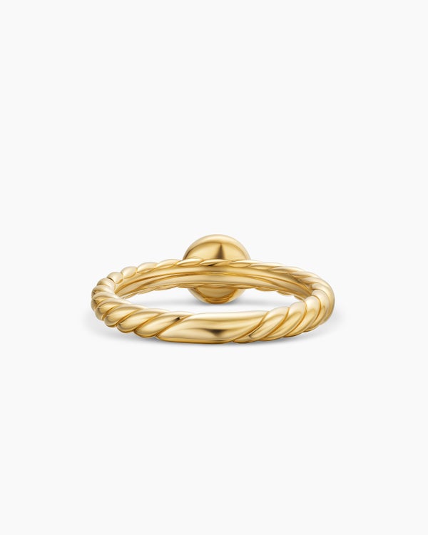 Petite Cable Ring in 18K Yellow Gold with Center Diamond, 2.8mm