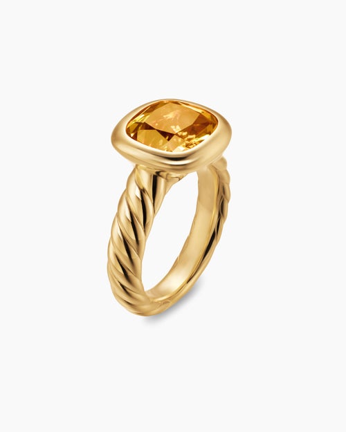Womens DY Mercer® Color Stone Ring in 18K Yellow Gold with Citrine, 10mm