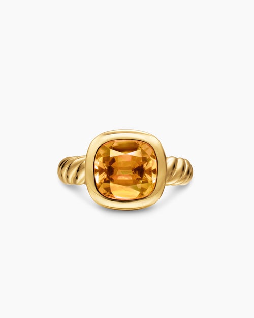 Womens DY Mercer® Color Stone Ring in 18K Yellow Gold with Citrine, 10mm