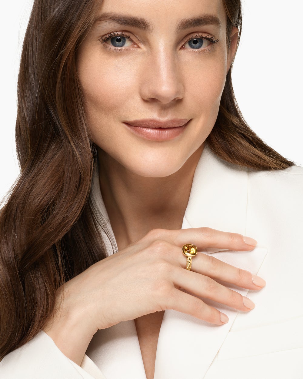 Womens DY Mercer Color Stone Ring in 18K Yellow Gold, 10mm