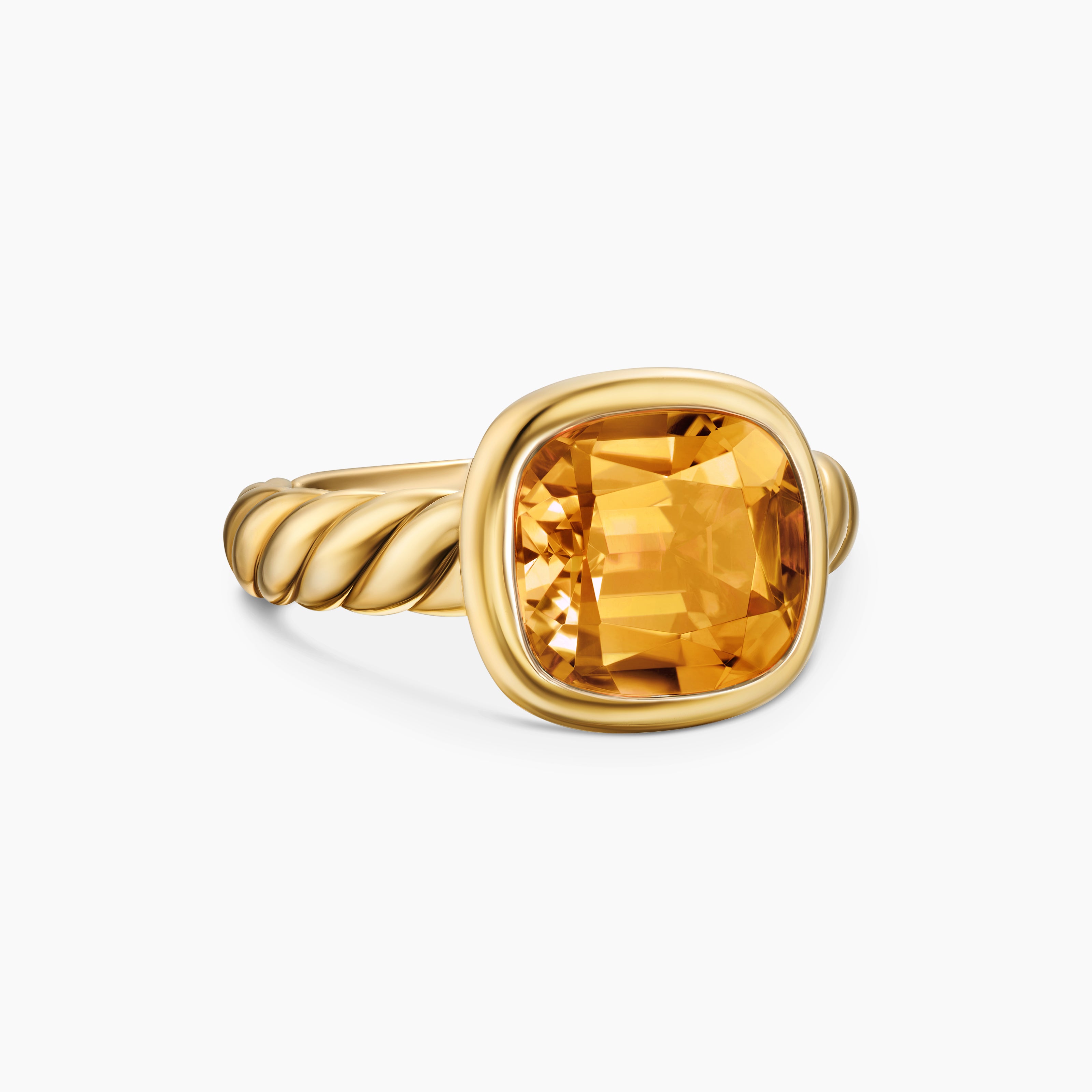 Womens DY Mercer&reg; Color Stone Ring in 18K Yellow Gold with Citrine, 10mm
