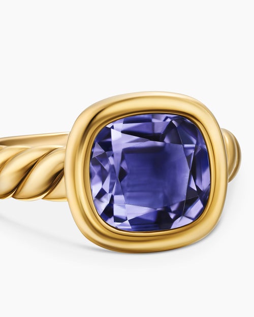 Womens DY Mercer® Color Stone Ring in 18K Yellow Gold with Iolite, 10mm
