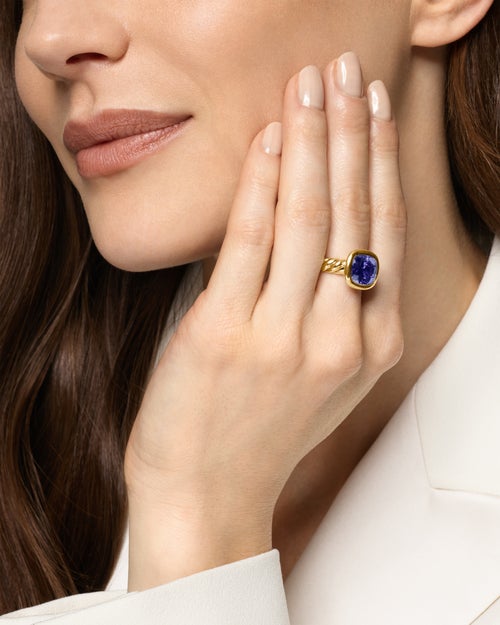 Womens DY Mercer Color Stone Ring in 18K Yellow Gold, 10mm