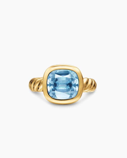 Womens DY Mercer® Color Stone Ring in 18K Yellow Gold with Sky Blue Topaz, 10mm