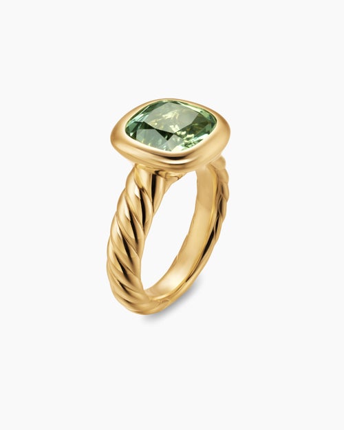 Womens DY Mercer® Color Stone Ring in 18K Yellow Gold with Prasiolite, 10mm