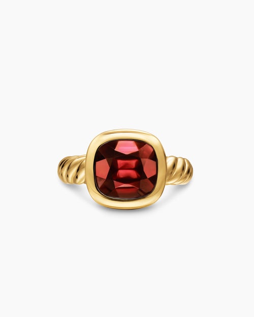 Womens DY Mercer® Color Stone Ring in 18K Yellow Gold with Rhodolite Garnet, 10mm