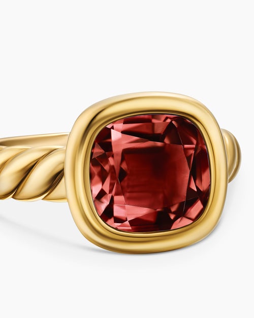 Womens DY Mercer® Color Stone Ring in 18K Yellow Gold with Rhodolite Garnet, 10mm