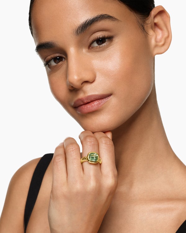 DY Mercer® Stone Ring in 18K Yellow Gold with Prasiolite, 10mm