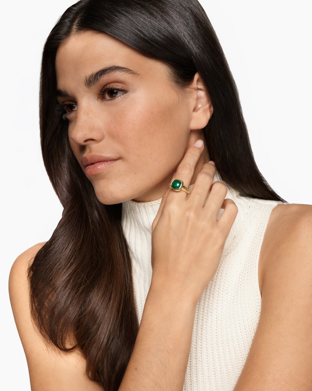 Womens DY Mercer Color Stone Ring in 18K Yellow Gold, 10mm