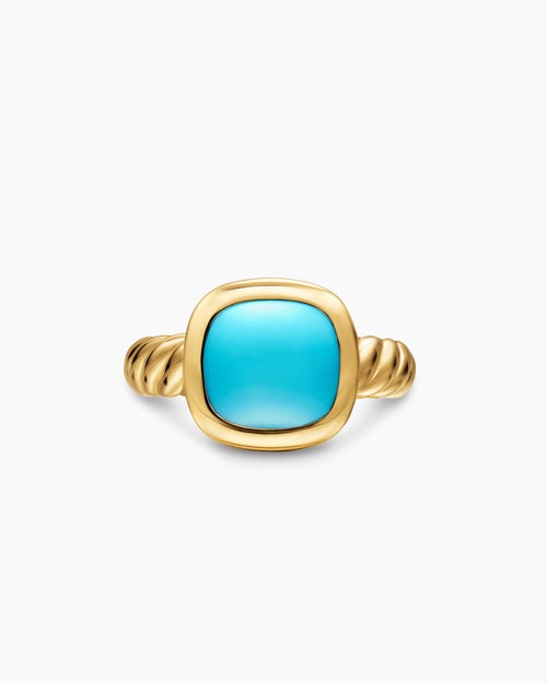 Womens DY Mercer® Color Stone Ring in 18K Yellow Gold with Turquoise, 10mm