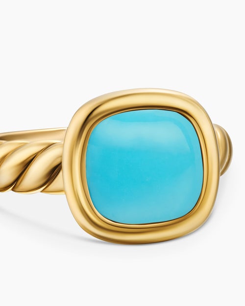 Womens DY Mercer® Color Stone Ring in 18K Yellow Gold with Turquoise, 10mm