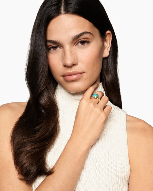 Womens DY Mercer Color Stone Ring in 18K Yellow Gold, 10mm