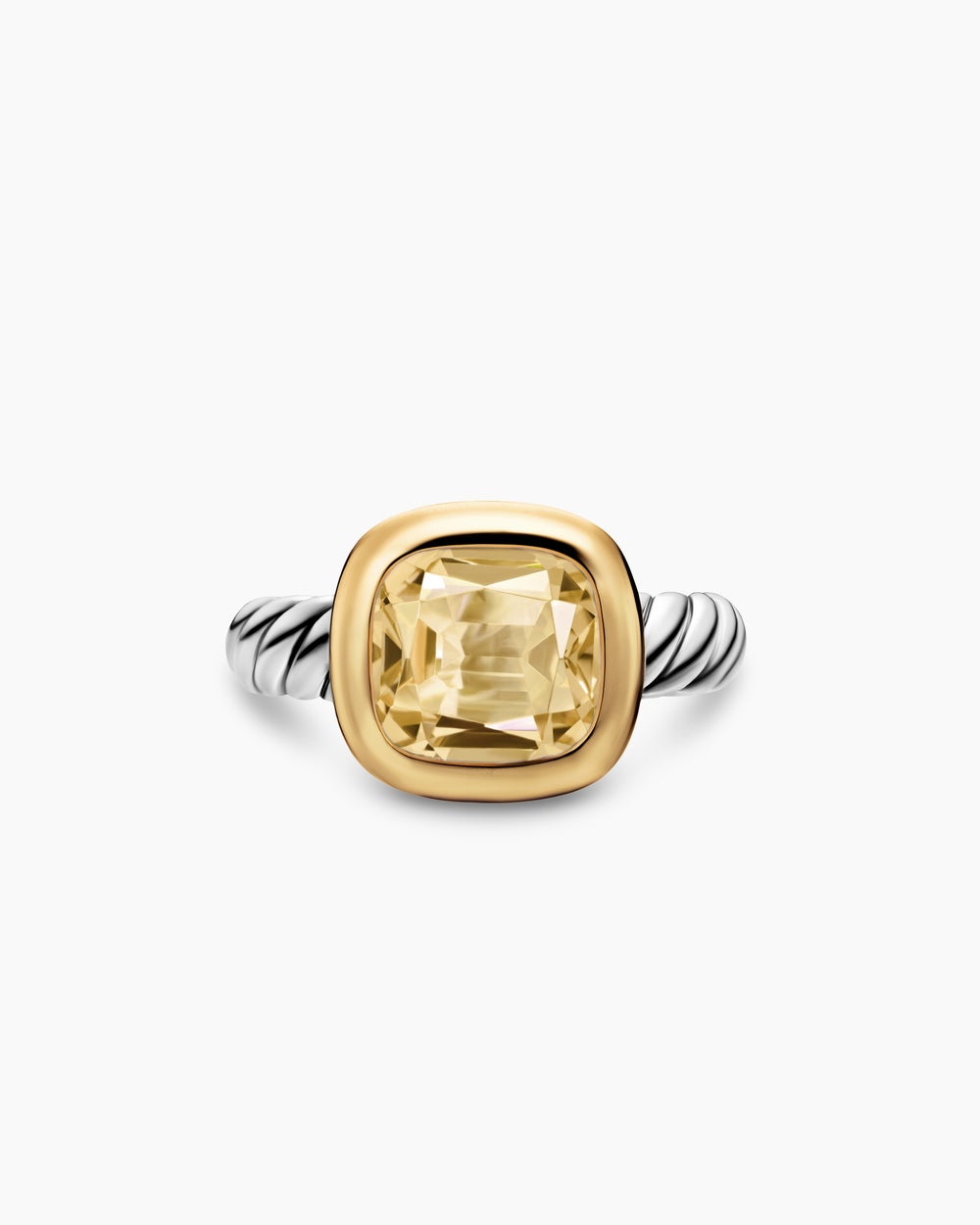 Bague avec pierre de couleur DY Mercer en argent sterling avec or jaune 18 carats et diamants, 10 mm femmes