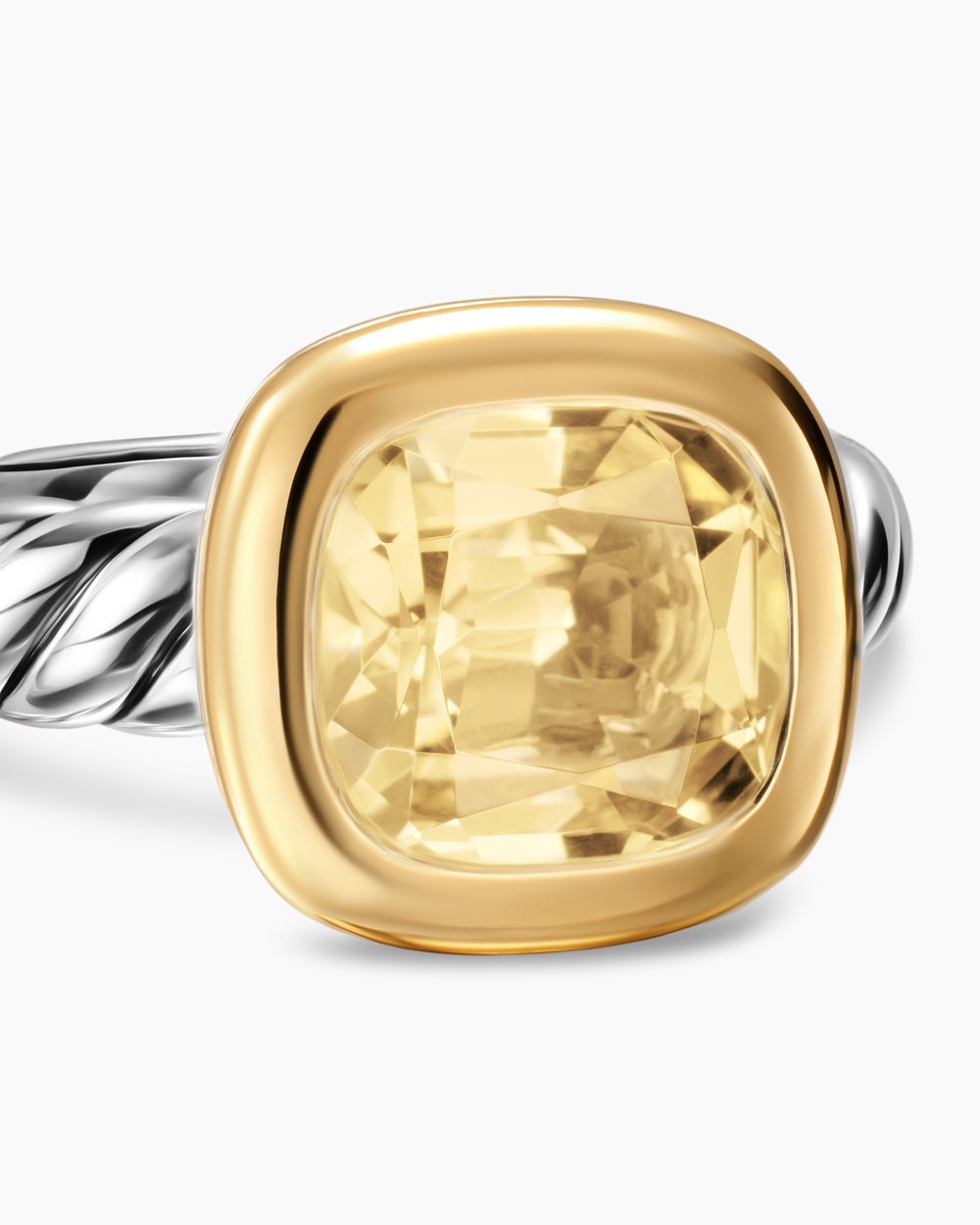 Bague avec pierre de couleur DY Mercer en argent sterling avec or jaune 18 carats et diamants, 10 mm femmes