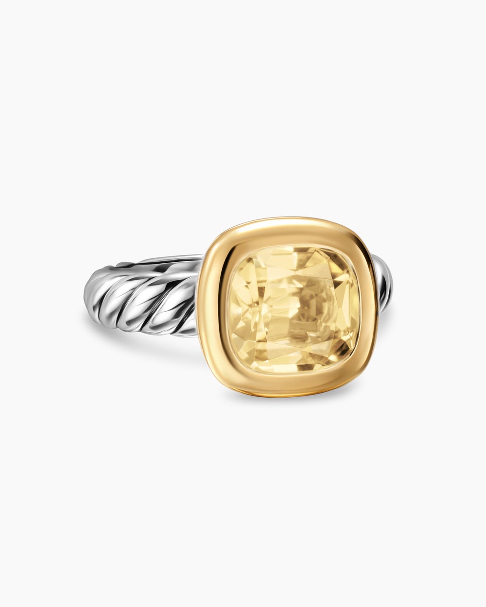 Bague avec pierre de couleur DY Mercer en argent sterling avec or jaune 18 carats et diamants, 10 mm femmes