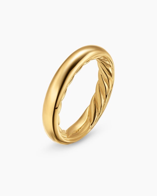 Womens DY Mercer® Band Ring in 18K Yellow Gold, 3.7mm