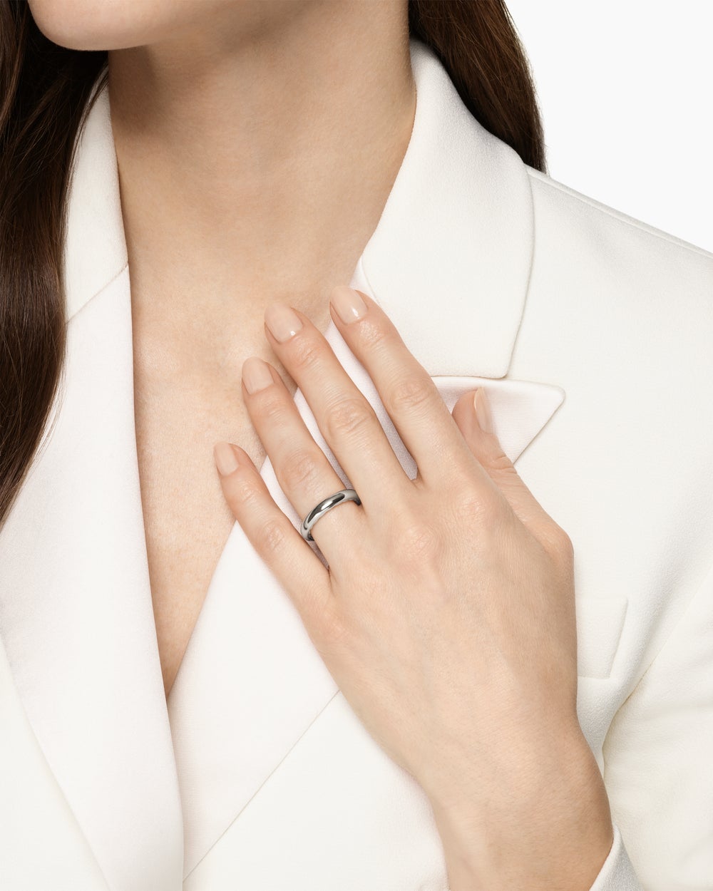 Womens DY Mercer Band Ring in Sterling Silver, 3.7mm