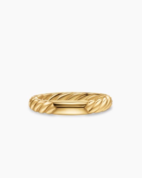 Womens DY Mercer® Pavé Band Ring in 18K Yellow Gold with Diamonds, 3.7mm