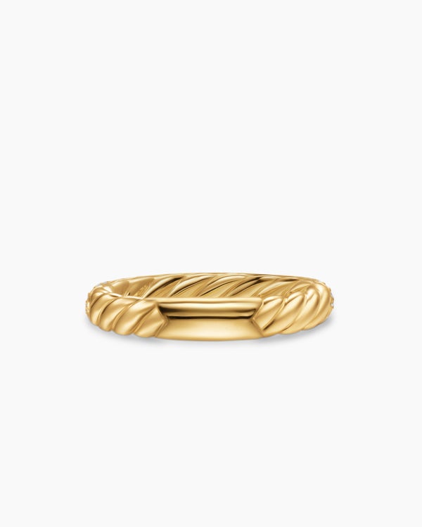 DY Mercer Pavé Band Ring in 18K Yellow Gold, 3.7mm