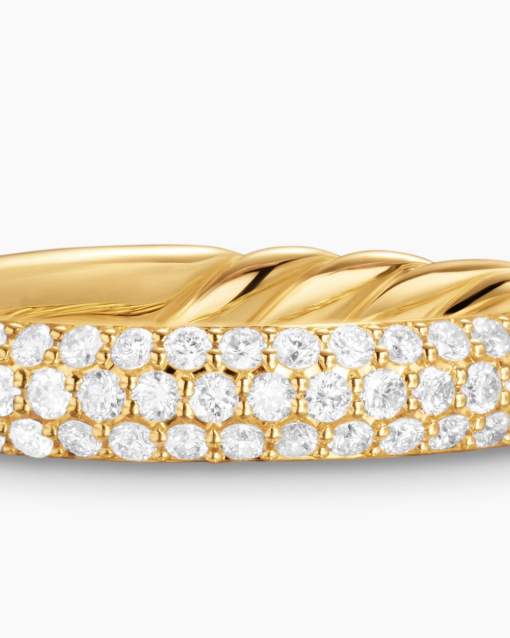 Womens DY Mercer Pavé Band Ring in 18K Yellow Gold, 3.7mm